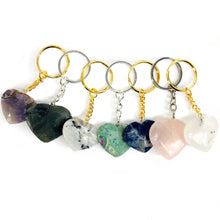 Load image into Gallery viewer, Gemstone Heart Keychain